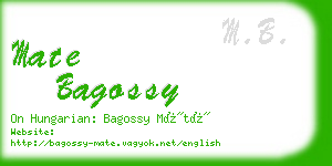 mate bagossy business card